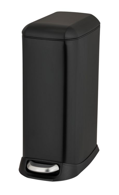 Produktbild: Treteimer Mod. Design 12 L, Easy-Close, Schwarz, mit herausnehmbarem Einsatz