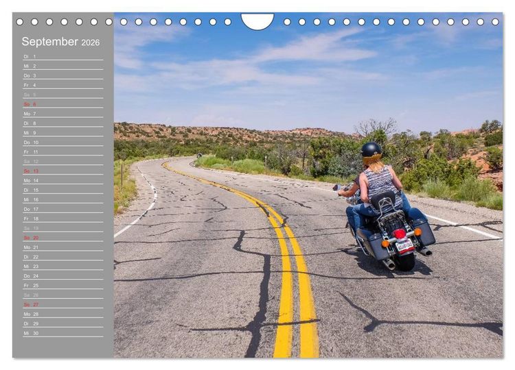 Produktbild: Biker Paradies - Die Canyons der USA (Wandkalender 2026 DIN A4 quer), CALVENDO Monatskalender