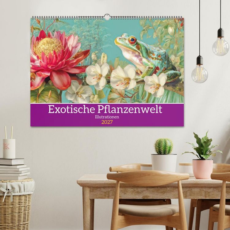 Produktbild: Exotische Pflanzenwelt - Illustrationen (Wandkalender 2027 DIN A2 quer), CALVENDO Monatskalender