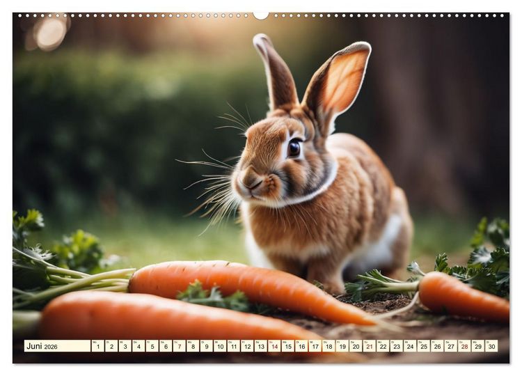 Produktbild: M&uuml;mmelm&auml;nner - Goldige Kaninchen (hochwertiger Premium Wandkalender 2026 DIN A2 quer), Kunstdruck in Hochglanz