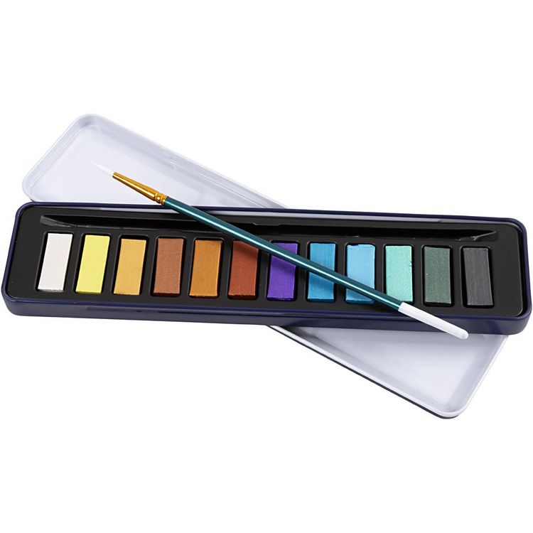 Produktbild: Creativ Company Wasserfarben-Set, Metallic-Farben, 12 Farbe