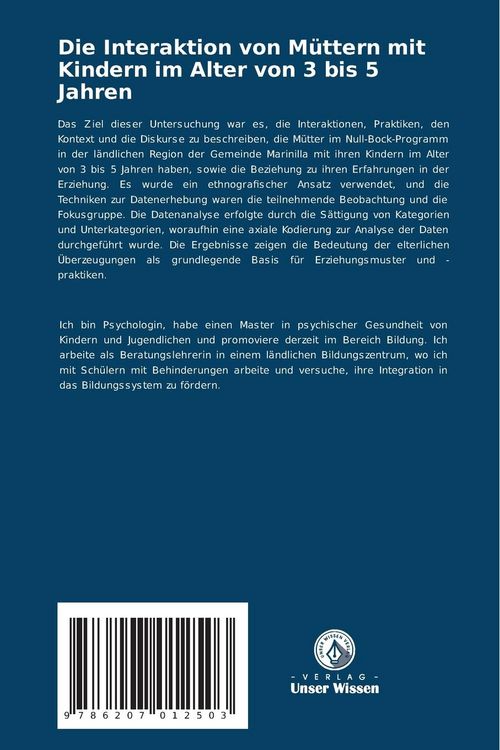 Produktbild: Die Interaktion von M&uuml;ttern mit Kindern im Alter von 3 bis 5 Jahren