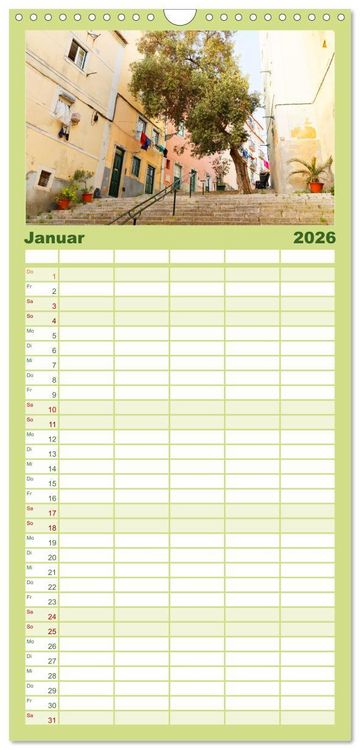 Produktbild: Familienplaner 2026 - Mediterraner Seelenfrieden mit 5 Spalten (Wandkalender, 21 x 45 cm) CALVENDO
