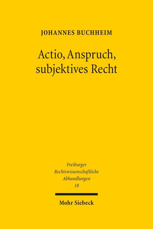 Produktbild: Actio, Anspruch, subjektives Recht