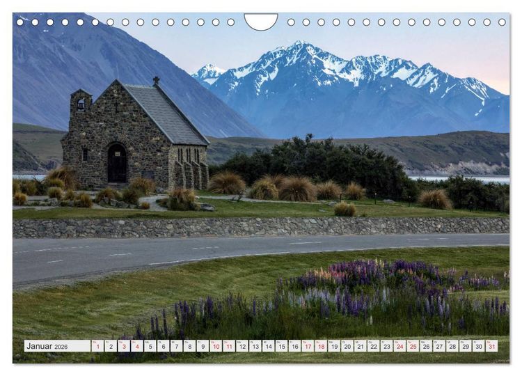 Produktbild: Neuseeland S&uuml;dinsel - Spektakul&auml;re Naturlandschaften im Kiwiland (Wandkalender 2026 DIN A4 quer), CALVENDO Monatskalender