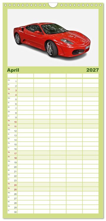 Produktbild: Familienplaner 2027 - Italienische Klassiker mit 5 Spalten (Wandkalender, 21 x 45 cm) CALVENDO