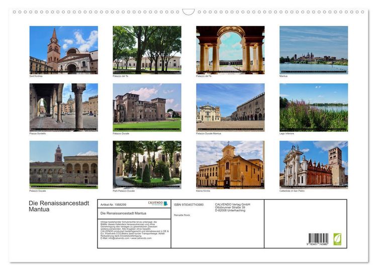 Produktbild: Die Renaissancestadt Mantua (Wandkalender 2026 DIN A2 quer), CALVENDO Monatskalender