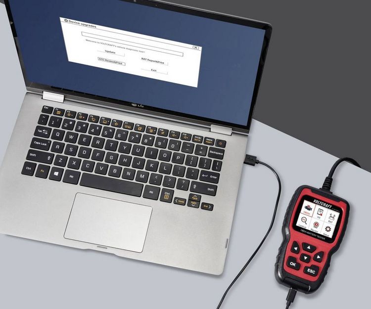 Produktbild: VOLTCRAFT VC-BT300Pro OBD II Diagnosetool mit Batteriepr&uuml;fung VC-16740120