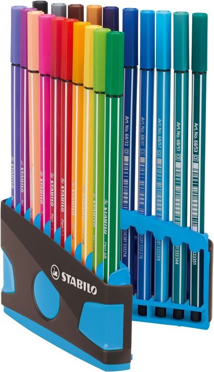 Produktbild: STABILO Premium-Filzstift - Pen 68 Colorparade - 20er Tischset in anthrazit/hellblau - mit 20 verschiedenen Farben