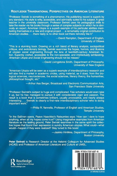 Produktbild: American Utopia and Social Engineering in Literature, Social Thought, and Political History