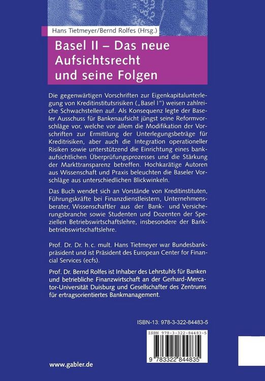 Produktbild: Basel II &mdash; Das neue Aufsichtsrecht und seine Folgen