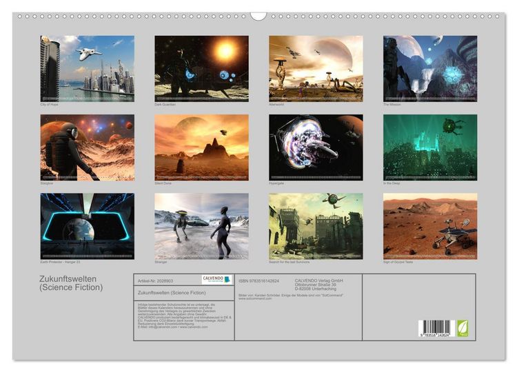 Produktbild: Zukunftswelten (Science Fiction) (Wandkalender 2026 DIN A2 quer), CALVENDO Monatskalender
