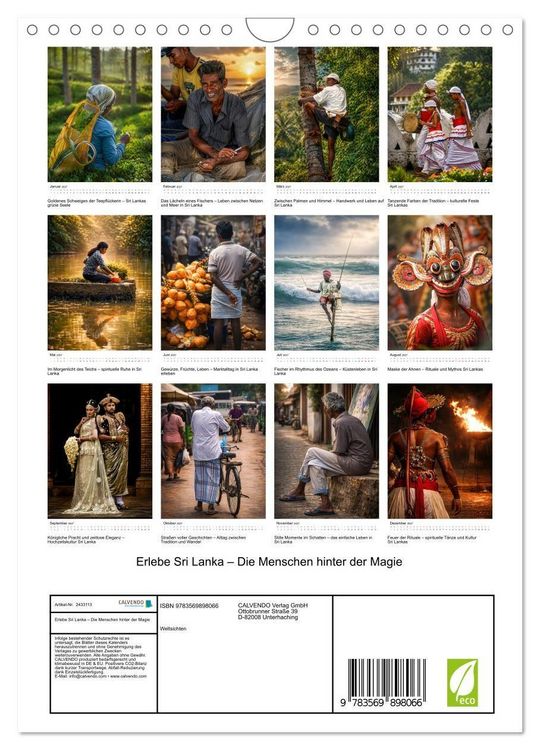 Produktbild: Erlebe Sri Lanka &ndash; Die Menschen hinter der Magie (Wandkalender 2027 DIN A4 hoch), CALVENDO Monatskalender