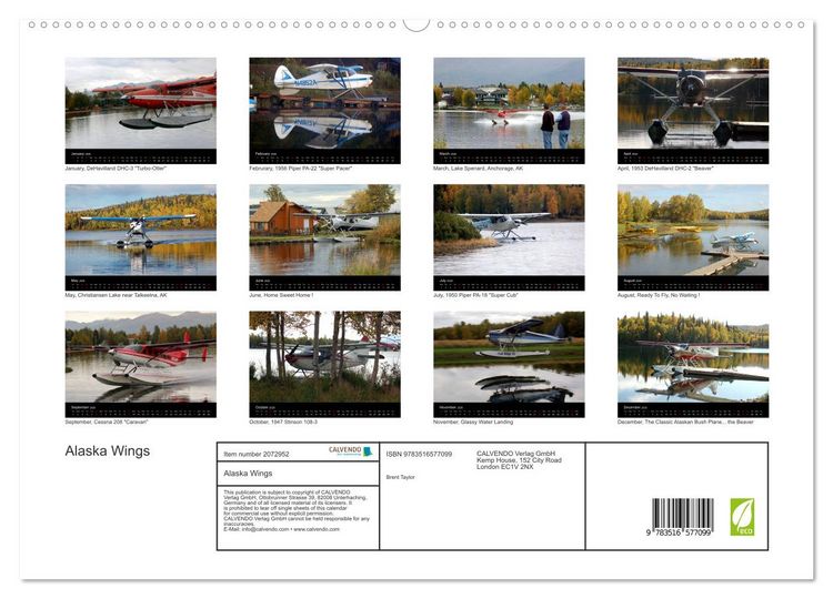 Produktbild: Alaska Wings (High Quality Premium Wall Calendar 2026 DIN A2 landscape),CALVENDO 12 Month Wall Calendar
