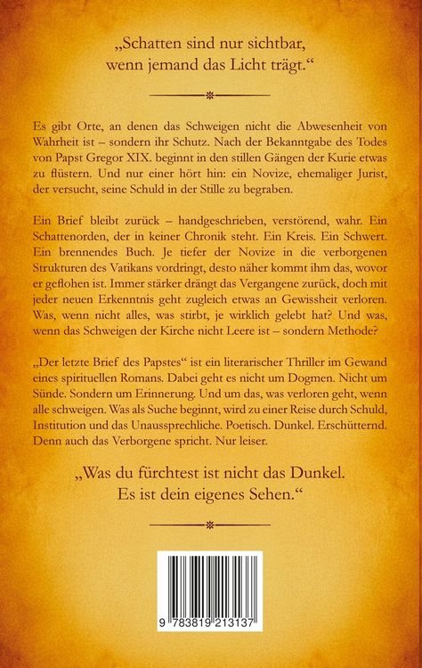 Produktbild: Der letzte Brief des Papstes