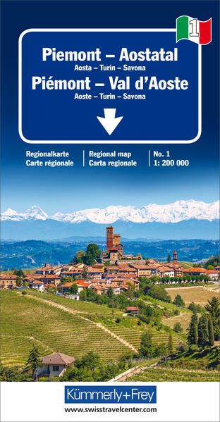 Produktbild: Piemont - Aostatal Regionalkarte Italien Nr. 1 1:200000