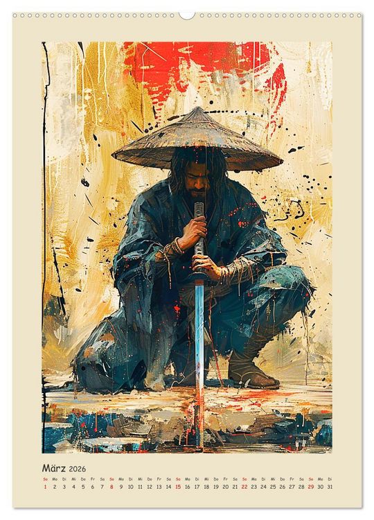 Produktbild: Samurai. Kunstvolle Darstellungen historischer Krieger (hochwertiger Premium Wandkalender 2026 DIN A2 hoch), Kunstdruck in Hochglanz