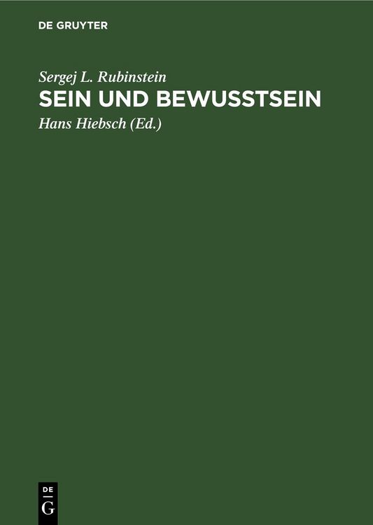Produktbild: Sein und Bewusstsein