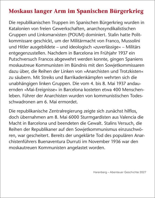 Produktbild: Abenteuer Geschichte Tagesabrei&szlig;kalender 2027 - Menschen, Ereignisse, Epochen - von den Anf&auml;ngen bis heute