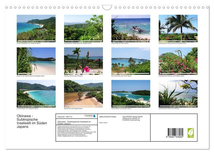 Produktbild: Okinawa - Subtropische Inselwelt im S&uuml;den Japans (Wandkalender 2026 DIN A3 quer), CALVENDO Monatskalender