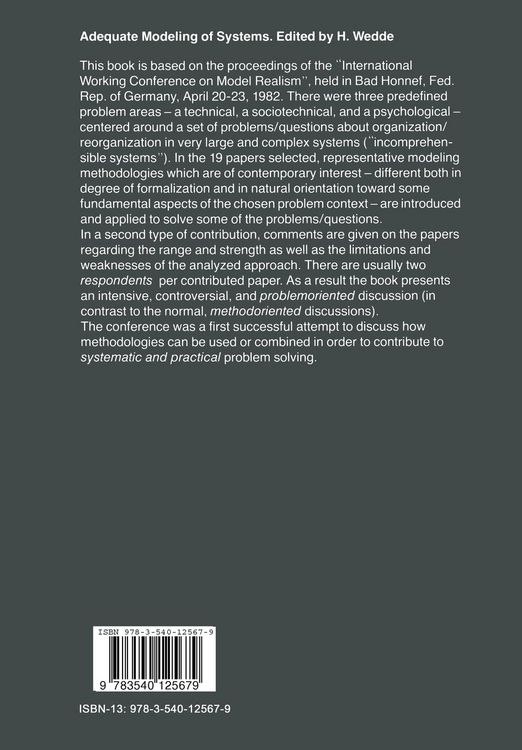 Produktbild: Adequate Modeling of Systems
