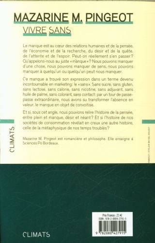 Produktbild: Vivre sans : une philosophie du manque