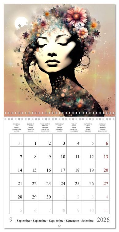 Produktbild: Silhouettes myst&eacute;rieuses (Calendrier mural carr&eacute; 2026 30x30 cm) Calendrier double avec une page pour vos prises de notes