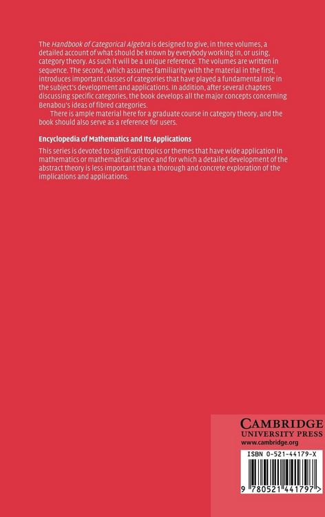Produktbild: Handbook of Categorical Algebra