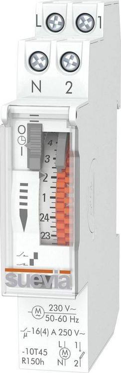 Produktbild: Suevia SU400432 Zeitschaltuhr f&uuml;r Hutschiene DinO One RS 230 V/AC Wochenprogramm