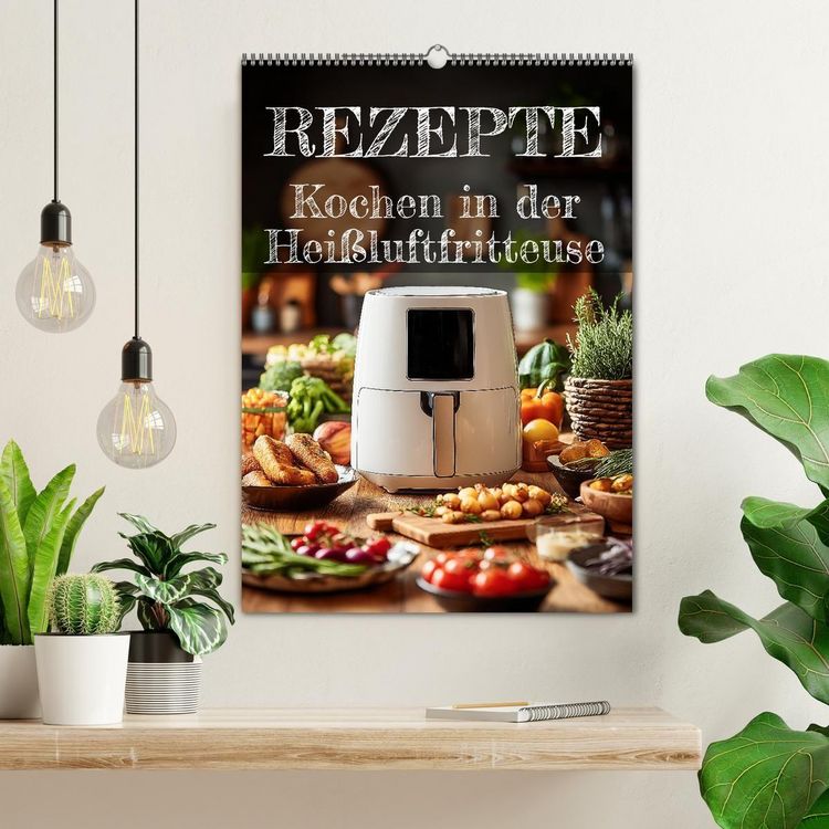 Produktbild: REZEPTE - Kochen in der Hei&szlig;luftfritteuse (Wandkalender 2026 DIN A2 hoch), CALVENDO Monatskalender