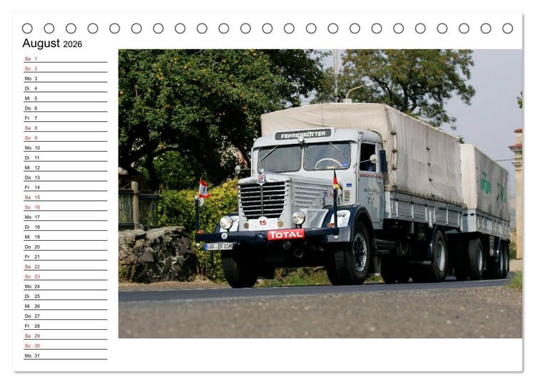 Produktbild: Klassische Lastkraftwagen (Tischkalender 2026 DIN A5 quer), CALVENDO Monatskalender