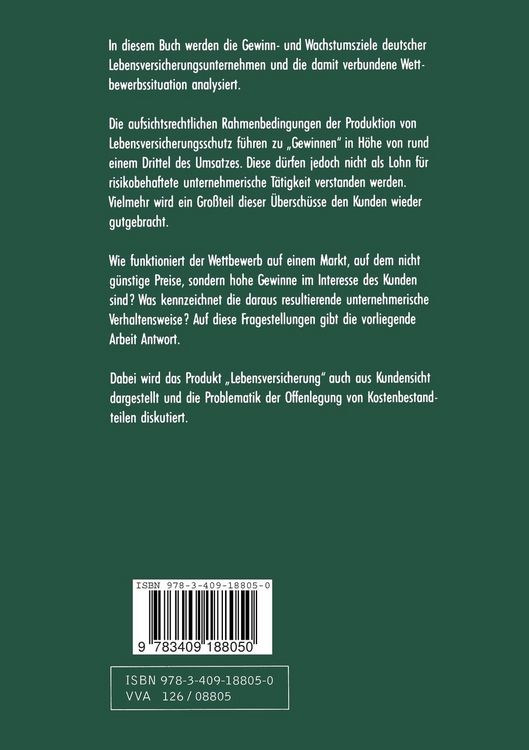 Produktbild: Analyse von Gewinn und Wachstum deutscher Lebensversicherungsunternehmen