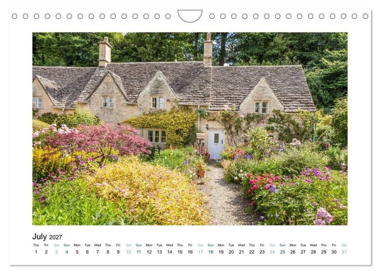 Produktbild: Cotswolds Gardens and Cottages (Wall Calendar 2027 DIN A4 landscape), CALVENDO 12 Month Wall Calendar
