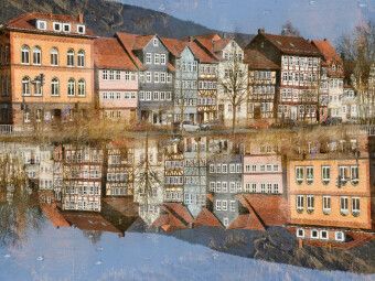 Produktbild: CALVENDO Puzzle Der Steinweg an der Werra in Hann. M&uuml;nden | 1000 Teile Lege-Gr&ouml;&szlig;e 64x48cm Foto-Puzzle f&uuml;r gl&uuml;ckliche Stunden