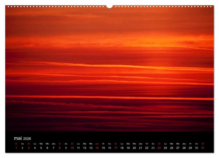 Produktbild: Couchers de soleil (Calendrier mural 2026 DIN A2 vertical) calendrier de bureau
