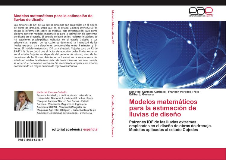 Produktbild: Modelos matem&aacute;ticos para la estimaci&oacute;n de lluvias de dise&ntilde;o