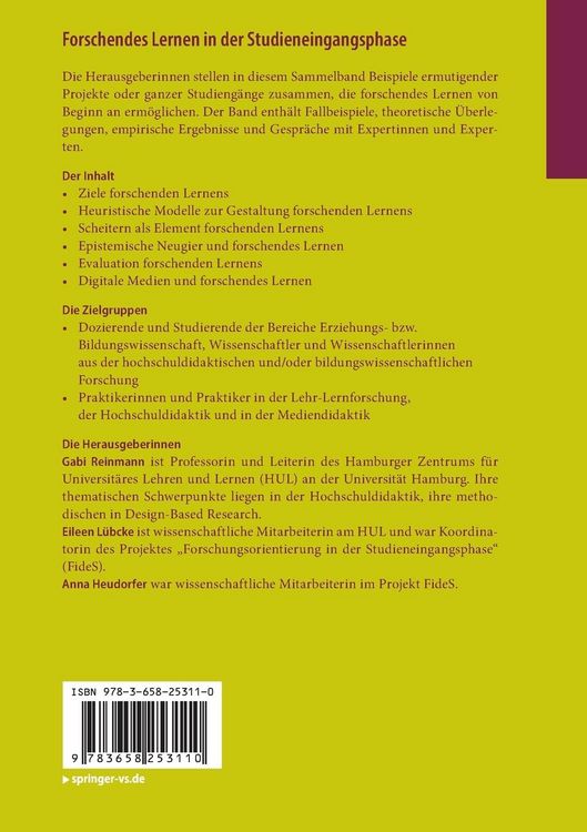 Produktbild: Forschendes Lernen in der Studieneingangsphase