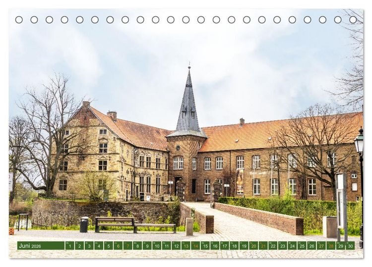 Produktbild: D&uuml;lmen - Wildpferde, Burgen und Schl&ouml;sser (Tischkalender 2026 DIN A5 quer), CALVENDO Monatskalender