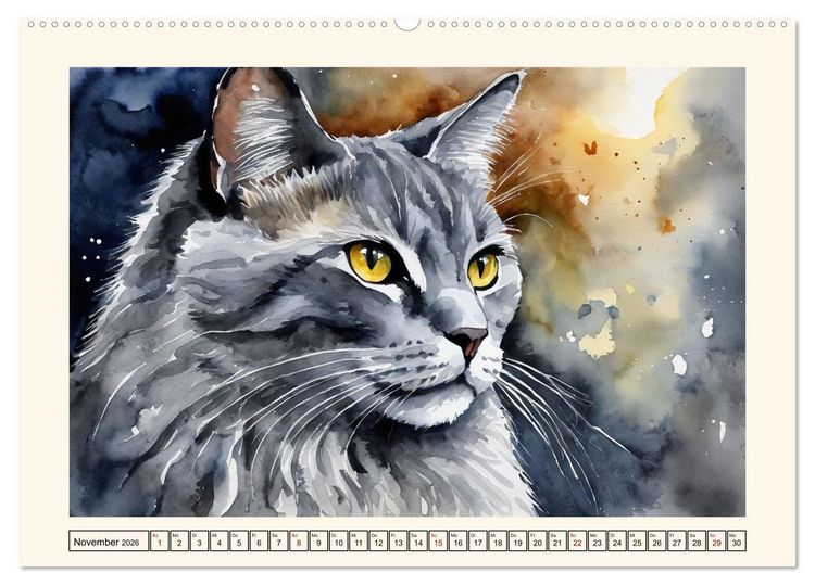 Produktbild: Samtpfoten im Portrait (Wandkalender 2026 DIN A2 quer), CALVENDO Monatskalender