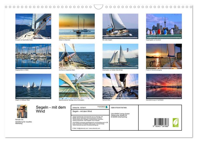 Produktbild: Segeln - mit dem Wind (Wandkalender 2026 DIN A3 quer), CALVENDO Monatskalender
