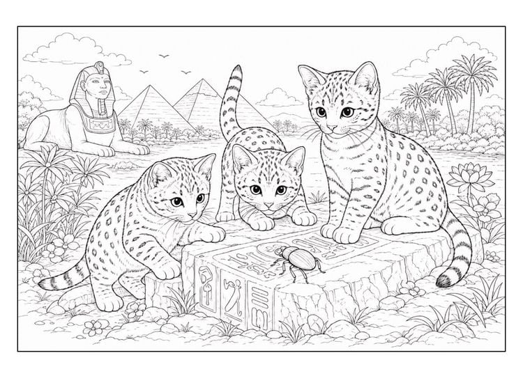 Produktbild: Katzen Malbuch f&uuml;r Kinder ab 8 Jahren und Erwachsene mit 50 detailreichen Ausmalmotiven