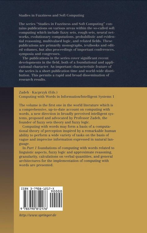 Produktbild: Computing with Words in Information/Intelligent Systems 1