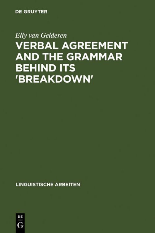 Produktbild: Verbal Agreement and the Grammar behind its 'Breakdown'