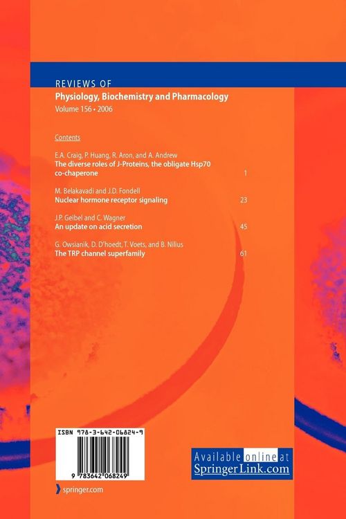 Produktbild: Reviews of Physiology, Biochemistry and Pharmacology 156