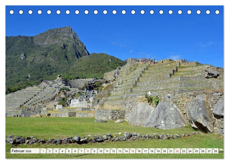 Produktbild: Inka Trail und Machu Picchu, Trekking zur ber&uuml;hmten Inkastadt (Tischkalender 2026 DIN A5 quer), CALVENDO Monatskalender