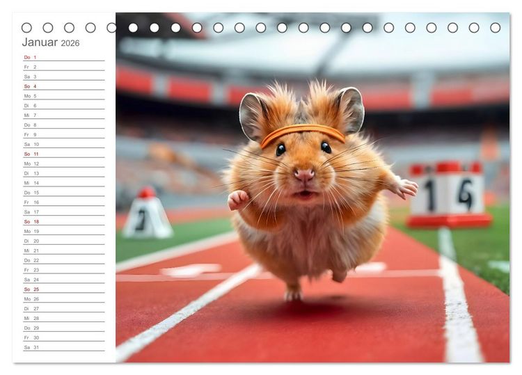 Produktbild: Hamster Olympiade - Der flauschigste Wettkampf des Jahres (Tischkalender 2026 DIN A5 quer), CALVENDO Monatskalender
