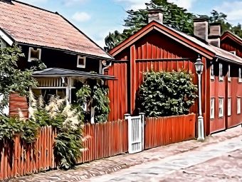 Produktbild: CALVENDO Puzzle Schwedenrot. | 1000 Teile Lege-Gr&ouml;&szlig;e 64x48cm Foto-Puzzle f&uuml;r gl&uuml;ckliche Stunden