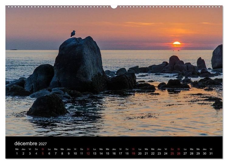 Produktbild: La Bretagne - prises de vue sur un paysage c&ocirc;tier (Calendrier mural haut de gamme 2027 DIN A2 vertical), CALVENDO calendrier mensuel