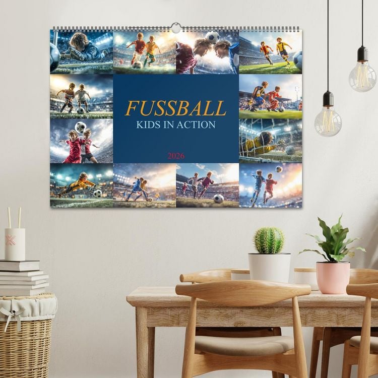 Produktbild: Fussball - Kids in Action (Wandkalender 2026 DIN A2 quer), CALVENDO Monatskalender