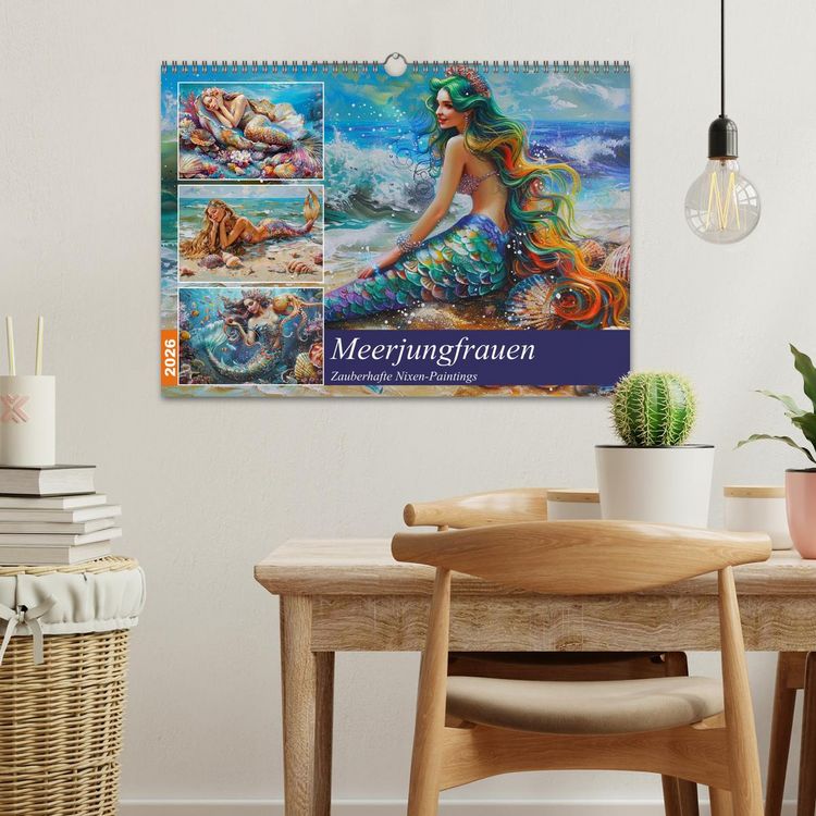 Produktbild: Meerjungfrauen. Zauberhafte Nixen-Paintings (Wandkalender 2026 DIN A3 quer), CALVENDO Monatskalender